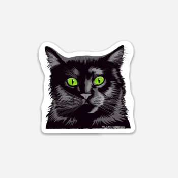 Kawaii Black Cute Cats Stickers, Black Cat Laptop Sticker