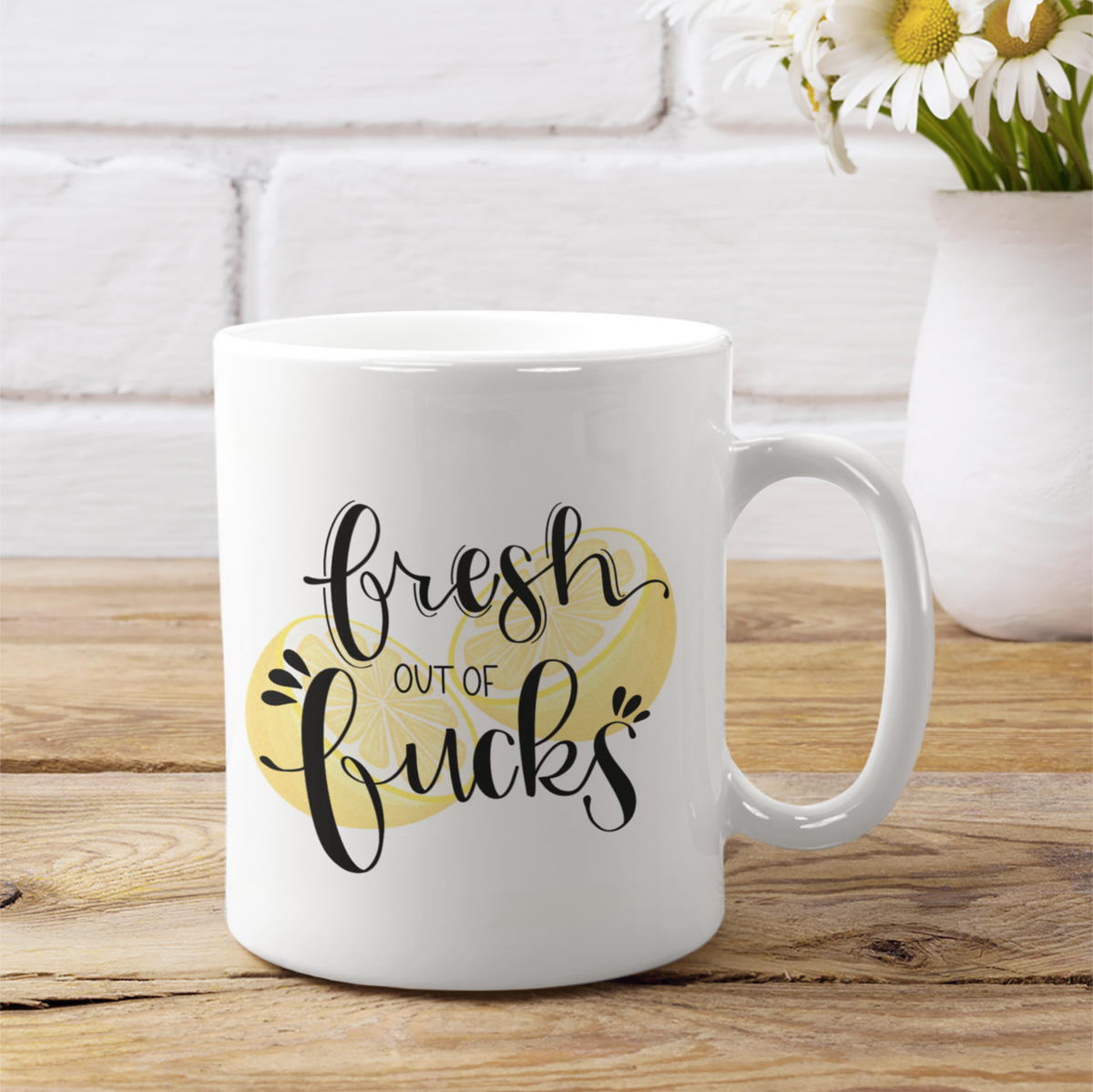 11oz Ceramic Coffee Mug - Funny Coffee Mugs for Women & Men - 10 Designs, Fresh Out of Fucks | Andaz Press